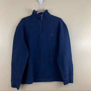 Men’s Polo by Ralph Lauren 1/4 zip navy blue pullover sweater size L